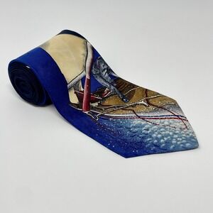 Mark Alexander Tie Blue Motif/Sailing Silk Vintage Men's Necktie